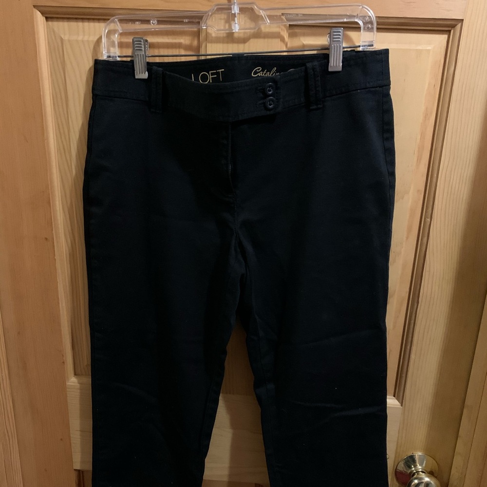 Loft Cropped Black Trouser Pants